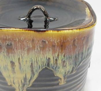 Amazon.co.jp: 【F3181】茶道具京焼桶谷定一四方耳付水指共箱